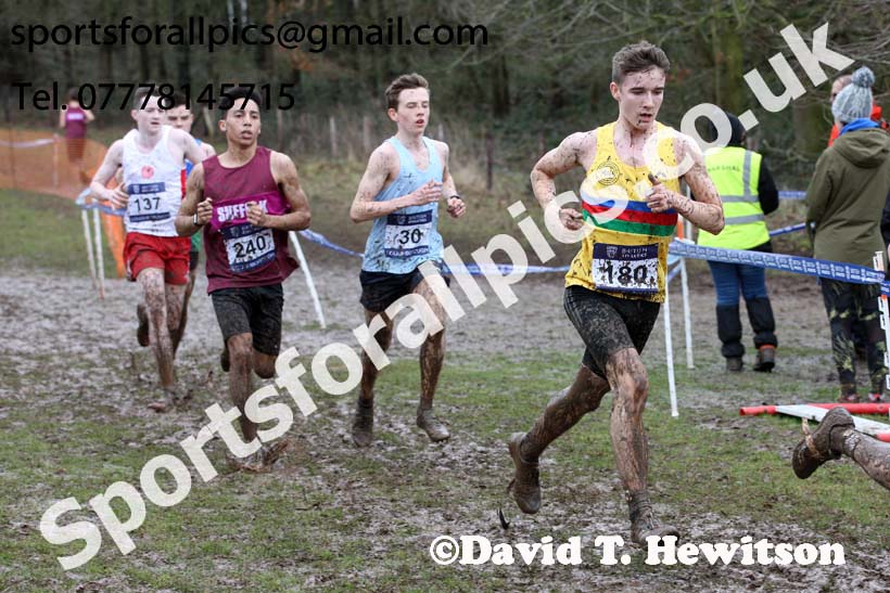 Mens under-20s 2018 British Inter Counties Cross Country Champs., Prestwold Hall, Loughborough. Photo: David T. Hewitson/Sports for All Pics